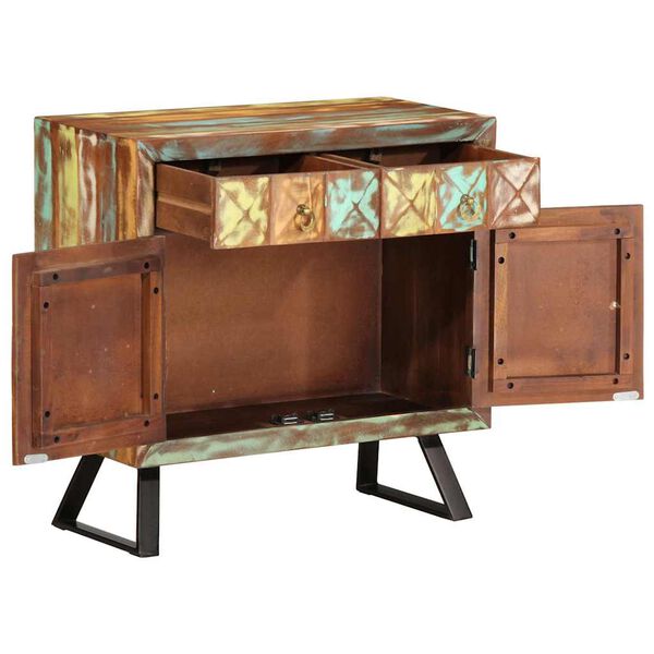 vidaXL Cassettiera Multicolore 70x35x70 cm Legno Massello di Recupero