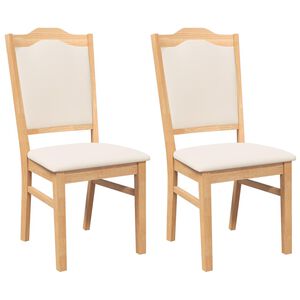 vidaXL Sedie da Pranzo con Cuscini 2 pz in Legno Massello di Hevea