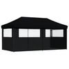 vidaXL Tendone per Feste Pieghevole Pop-Up con 3 Pareti Nero