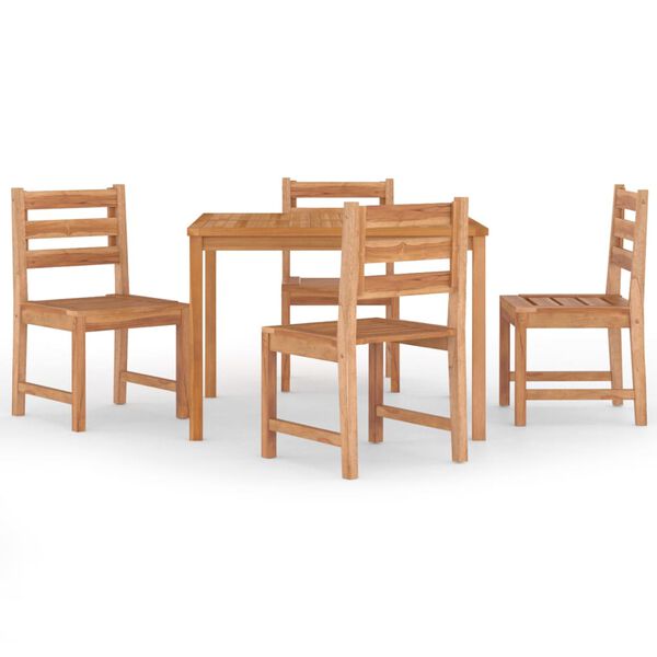vidaXL Set da Pranzo per Giardino 5 pz in Legno Massello di Teak