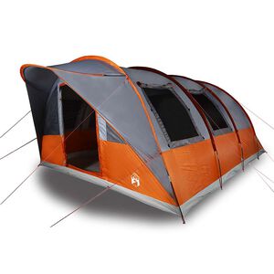 vidaXL Tenda da Campeggio a Tunnel per 5 Persone Grigio e Arancione