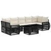 vidaXL Set Divano da Giardino 8 pz Nero e Bianco Crema polyrattan