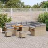 vidaXL Set Divano da Giardino con cuscino 12 pcs Beige polyrattan