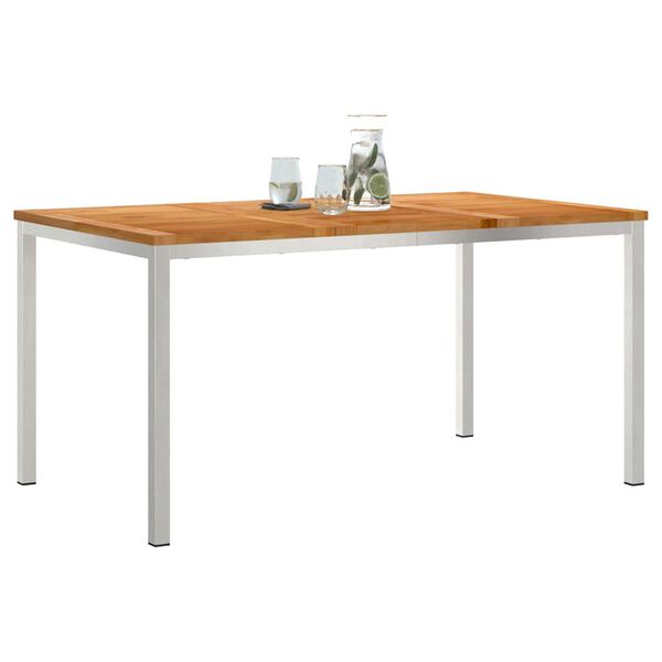 vidaXL TavolodaPranzoEsterno Marrone 200x90x75cm Teak massello