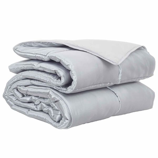 vidaXL Piumone Completo Annuale Argento 200 x 200 cm Satin e Micropile