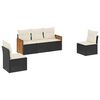 vidaXL Set Divani da Giardino 5 pz con Cuscini in Polyrattan Nero