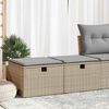 vidaXL Set Divano da Giardino 2 pz con Cuscini Beige Polyrattan Acacia