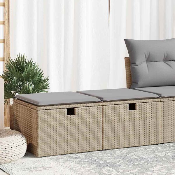 vidaXL Set Divano da Giardino 2 pz con Cuscini Beige Polyrattan Acacia