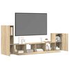 vidaXL Set di Mobili Porta TV 4 pz Rovere Sonoma in Legno Multistrato