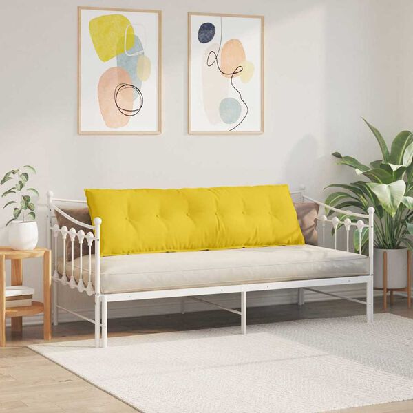 vidaXL Cuscino per Schiena Giallo Chiaro 160 x 19 x 50 cm Tessuto
