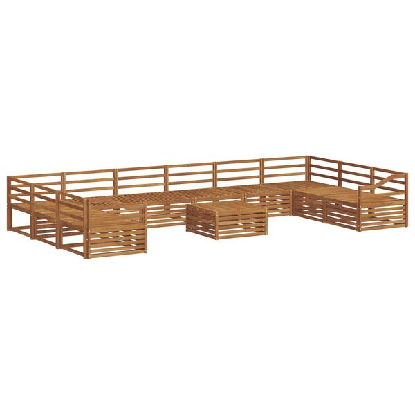 vidaXL Set divani 11 pcs Naturale Legno di Acacia Massello