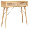 vidaXL Tavolo Consolle Marrone 80x30x75 Massello Pino Rattan Naturale