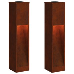 vidaXL Lucina LED Solare da Percorso 2 pz Bianco caldo 18 x 18 x 80 cm