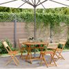 vidaXL Set Pranzo da Giardino 5 pz Beige Polipropilene/ Legno Massello