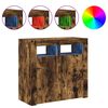 vidaXL Credenza con Luci LED Rovere Fumo 80x35x75 cm