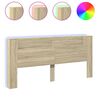 vidaXL Testiera con Contenitore a LED Rovere Sonoma 220x16,5x103,5 cm