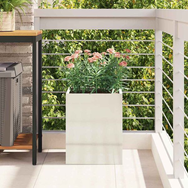 vidaXL Vaso da giardino Argento Acciaio zincato