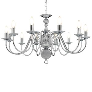 vidaXL Lampadario Argento 12 Lampadine Attacco E14