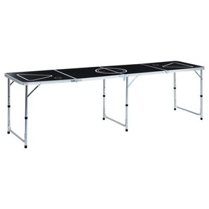 vidaXL Tavolo da Beer Pong Pieghevole 240 cm Nero
