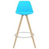 vidaXL Sgabelli da Bar 4 pz Blu in PP e Legno Massello di Faggio