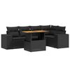 vidaXL Set Divano da Giardino 6 pz con Cuscini Nero in Polyrattan