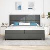 vidaXL Letto a molle con materasso Grigio scuro 200 x 200 cm Tessuto