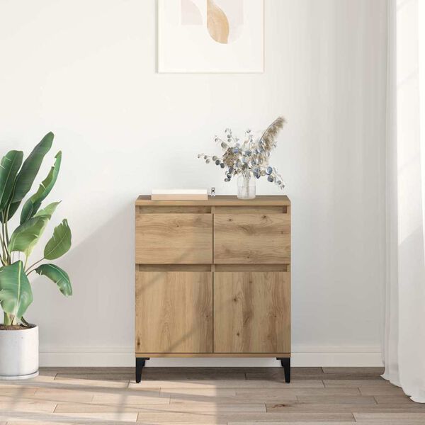 vidaXL Credenza con cassetto Rovere artigianale 60 x 35 x 70 cm