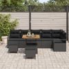 vidaXL Set Divano da Giardino con cuscino 9 pcs Nero Poly Rattan