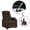 vidaXL Poltrona Alzapersona Marrone Scuro in Tessuto