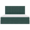 vidaXL Letto con contenitore e LED Verde Scuro 180 x 200 cm Velluto