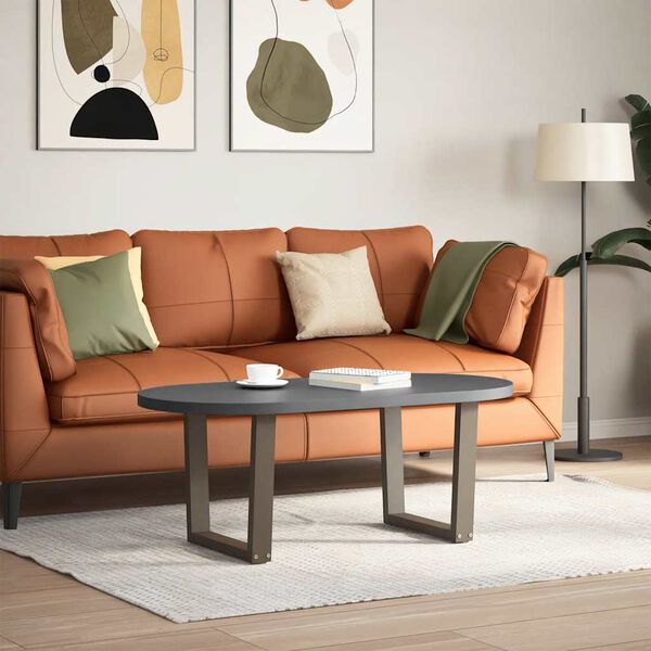 vidaXL Gambe per Tavolino da Caff&egrave; a Forma di V 2 pz Acciaio Naturale 50x(42-43,3) cm Acciaio