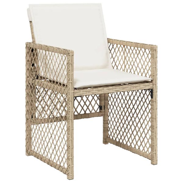 vidaXL Set da Pranzo da Giardino 9 pz con Cuscini Beige in Polyrattan
