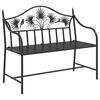 vidaXL Panchina da giardino Nero 104 x 52,5 x 89 cm Acciaio