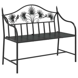 vidaXL Panchina da giardino Nero 104 x 52,5 x 89 cm Acciaio