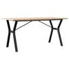 vidaXL Tavolo da Pranzo Telaio a Y 140x80x75,5 cm Legno Pino e Acciaio