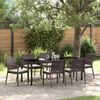 vidaXL Set da Pranzo per Giardino 7 pcs Marrone e Nero Rattan in PE