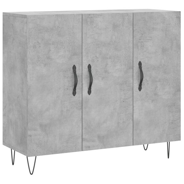 vidaXL Credenza Grigio Cemento 90x34x80 cm in Legno Multistrato
