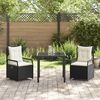 vidaXL Set da Pranzo per Giardino 3 pcs Nero polyrattan