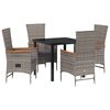 vidaXL Set da Pranzo per Giardino con cuscino 5 pcs Grigio