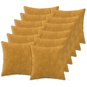 vidaXL Federa 12 pz HEERLEN Giallo 40 x 40 cm Fleece in microfibra