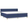 vidaXL Giroletto a Molle con Materasso Blu 200x200 cm in Tessuto