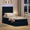 vidaXL Letto con contenitore e LED con led Nero 90 x 190 cm Velluto
