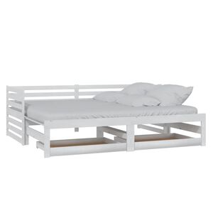 vidaXL Dormeuse Estraibile 2x(90x200) cm Bianca in Massello di Pino