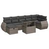 vidaXL Set Divano da Giardino 8 pz con Cuscini Grigio in Polyrattan