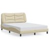 vidaXL Giroletto senza Materasso Hvar Crema 140x190 cm in Tessuto