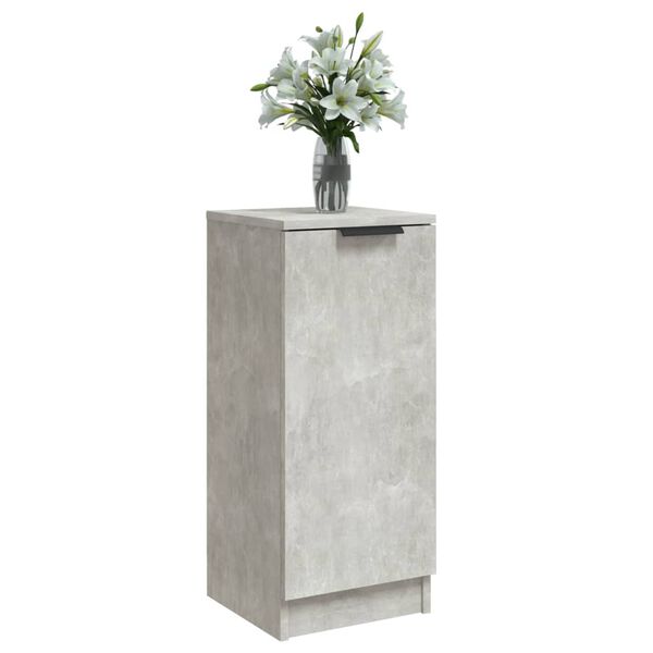 vidaXL Credenze 2 pz Grigio Cemento 30x30x70 cm in Legno Multistrato