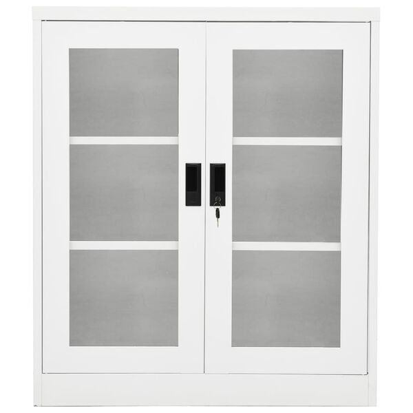 vidaXL Armadio per Ufficio Bianco 90x40x105 cm in Acciaio