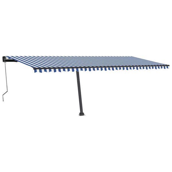 vidaXL Tenda Automatica con Sensore Vento e LED 600x350 cm Blu Bianca