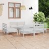 vidaXL Set Divani da Giardino 9 pz Bianco in Legno Massello di Pino