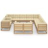 vidaXL Set Salotto Giardino e Cuscini 13 pz Legno Massello Pino Ambra